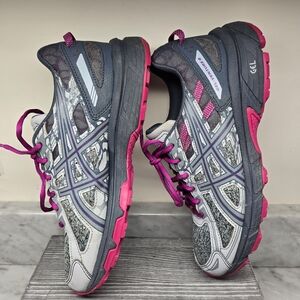 ASICS Gel-Venture 6 Women's Trail Running Shoes Gray Pink, Size 9.5 EU 41.5, EUC